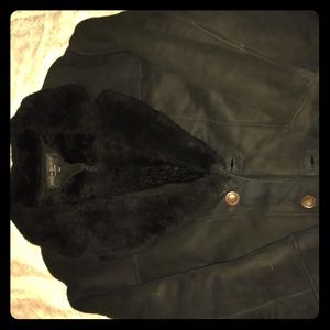 Yves saint Laurent black shearling jacket